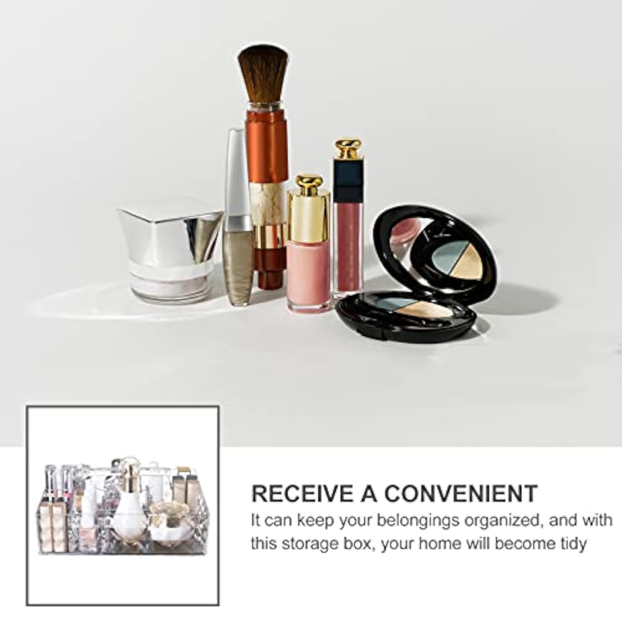 Makeup Organizer Tray for Lipstick and Brushes